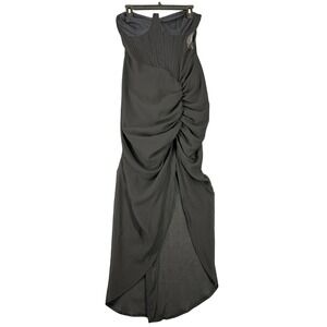 PrettyLittleThing Whimsigoth Dress‎ Size 8 Corset Ruched Gown Dark Feminine Goth